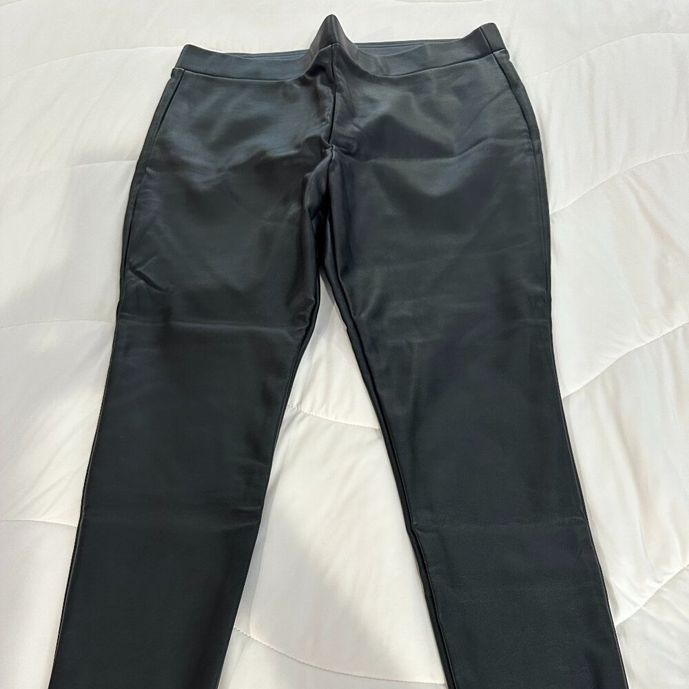 Loft Black Imitation Leather Leggings Large Petite (LP)
